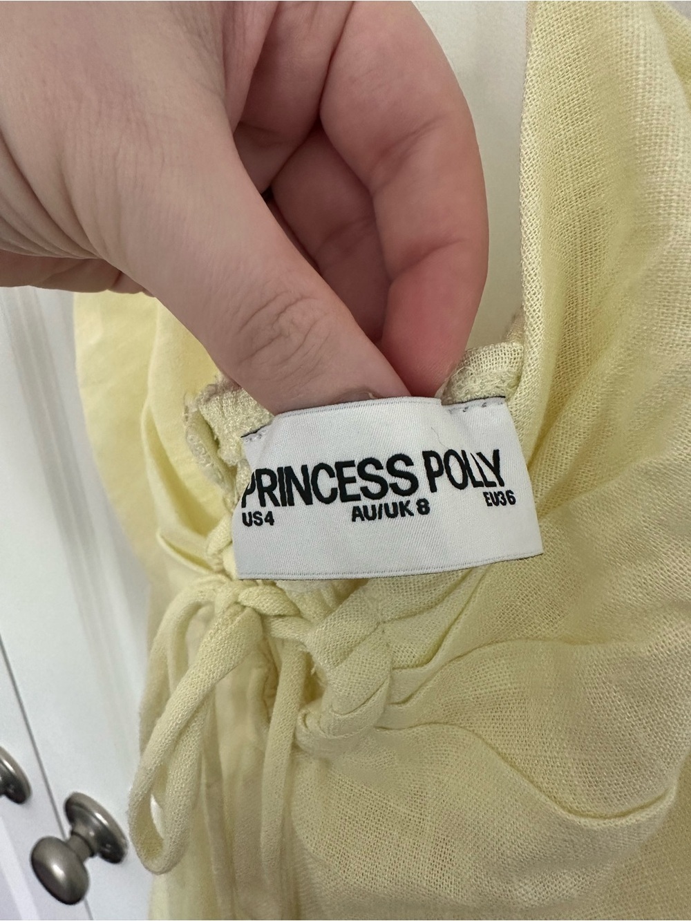 Princess Polly Tassos Mini Dress Lemon Linen Blend - Picture 4 of 5
